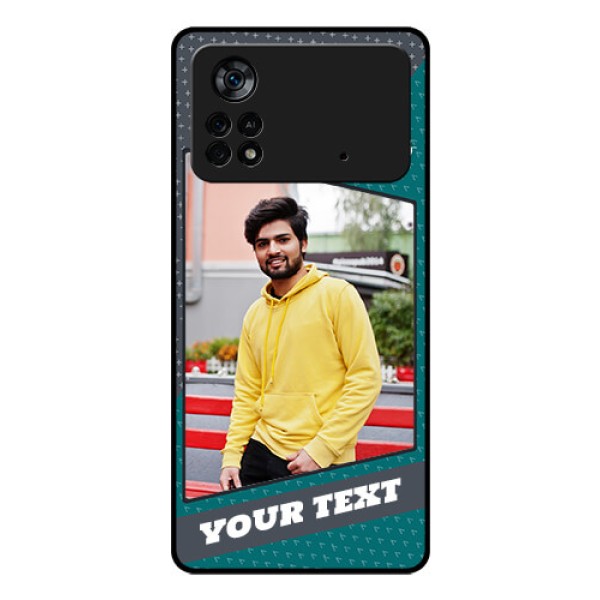 Poco X4 Pro 5G Personalized Glass Phone Case - Background Pattern Design with Quote
