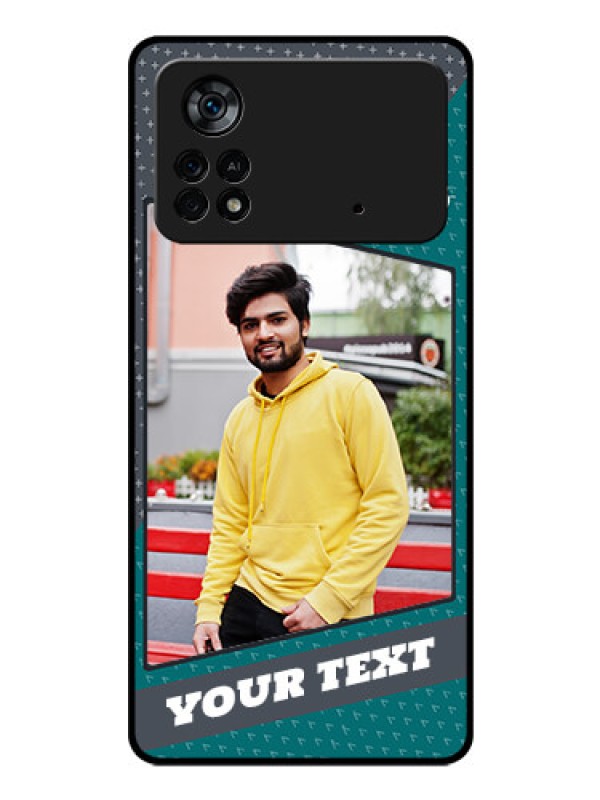 Custom Poco X4 Pro 5G Personalized Glass Phone Case - Background Pattern Design with Quote