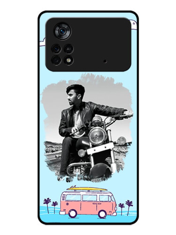 Custom Poco X4 Pro 5G Photo Printing on Glass Case - Travel & Adventure Design