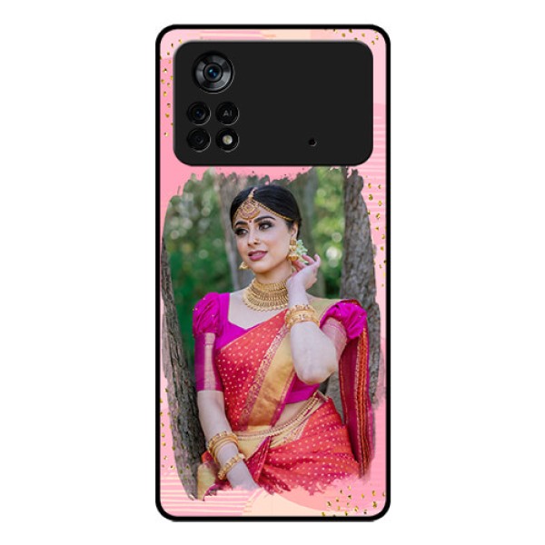 Poco X4 Pro 5G Personalized Glass Phone Case - Gold Glitter Splash Design Poco X4 Pro 5G Personalized Glass Phone Case - Gold Glitter Splash Design