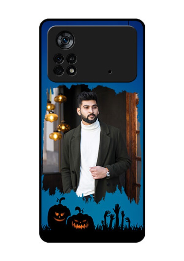Poco X4 Pro 5G Photo Printing on Glass Case - with pro Halloween design