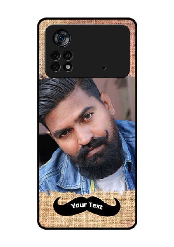 Poco X4 Pro 5G Personalized Glass Phone Case - with Texture Design