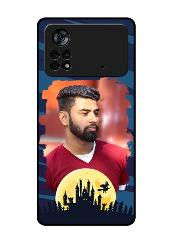 Poco X4 Pro 5G Photo Printing on Glass Case - Halloween Witch Design