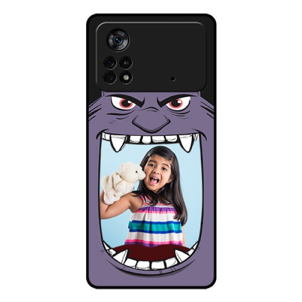 Poco X4 Pro 5G Custom Glass Phone Case - Angry Monster Design