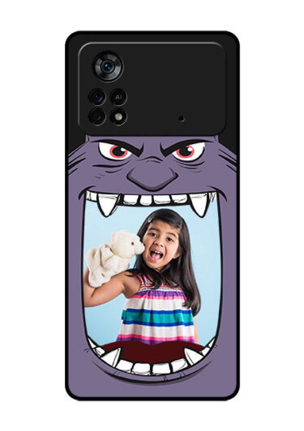 Poco X4 Pro 5G Custom Glass Phone Case - Angry Monster Design