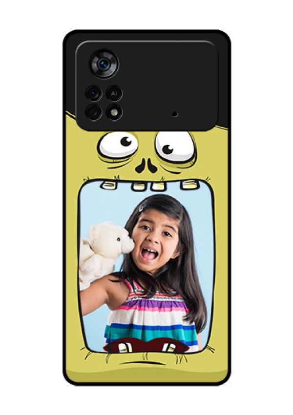 Poco X4 Pro 5G Personalized Glass Phone Case - Cartoon monster back case Design