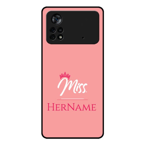 Poco X4 Pro 5G Custom Glass Phone Case Mrs with Name