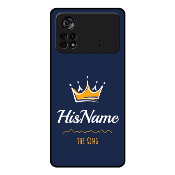 Poco X4 Pro 5G Glass Phone Case King with Name