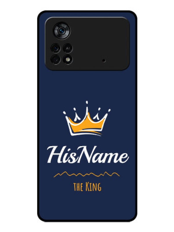 Custom Poco X4 Pro 5G Glass Phone Case King with Name