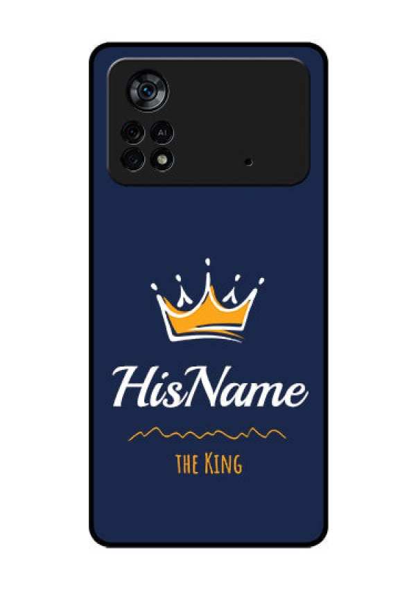 Poco X4 Pro 5G Glass Phone Case King with Name