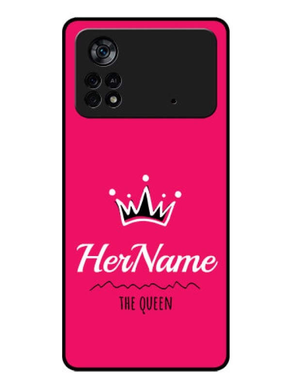 Custom Poco X4 Pro 5G Glass Phone Case Queen with Name