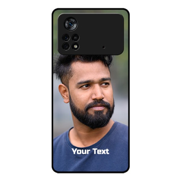 Poco X4 Pro 5G Glass Mobile Cover: Photo with Text