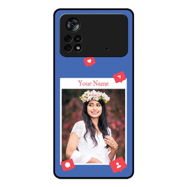Poco X4 Pro 5G Custom Glass Phone Case - Like Share And Comment Design Poco X4 Pro 5G Custom Glass Phone Case - Like Share And Comment Design