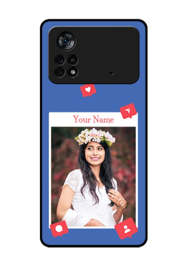 Poco X4 Pro 5G Custom Glass Phone Case - Like Share And Comment Design