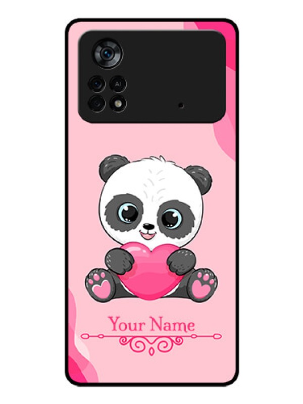 Custom Poco X4 Pro 5G Custom Glass Mobile Case - Cute Panda Design