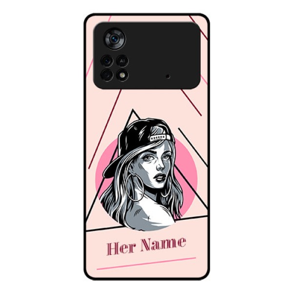 Poco X4 Pro 5G Personalized Glass Phone Case - Rockstar Girl Design