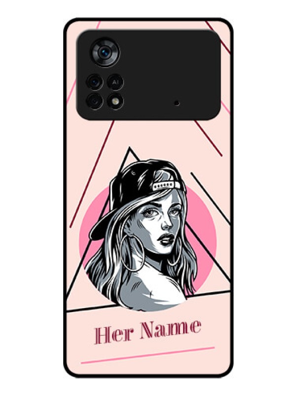 Custom Poco X4 Pro 5G Personalized Glass Phone Case - Rockstar Girl Design