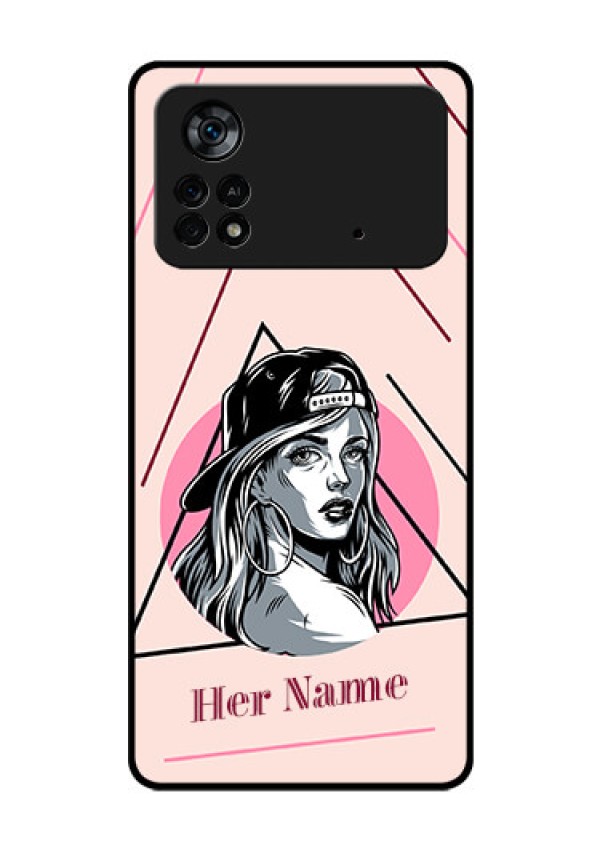 Poco X4 Pro 5G Personalized Glass Phone Case - Rockstar Girl Design