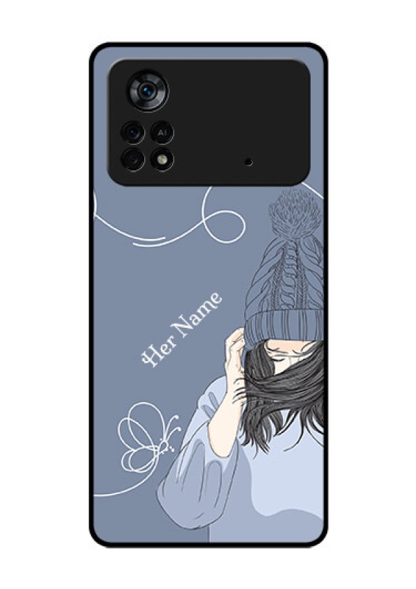 Poco X4 Pro 5G Custom Glass Mobile Case - Girl in winter outfit Design