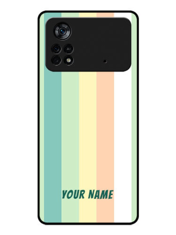 Custom Poco X4 Pro 5G Photo Printing on Glass Case - Multi-colour Stripes Design