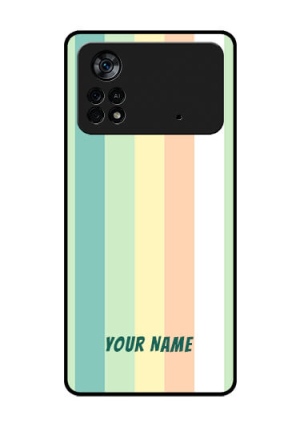 Poco X4 Pro 5G Photo Printing on Glass Case - Multi-colour Stripes Design