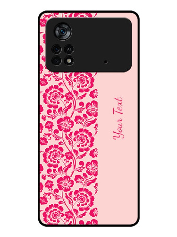 Custom Poco X4 Pro 5G Custom Glass Phone Case - Attractive Floral Pattern Design