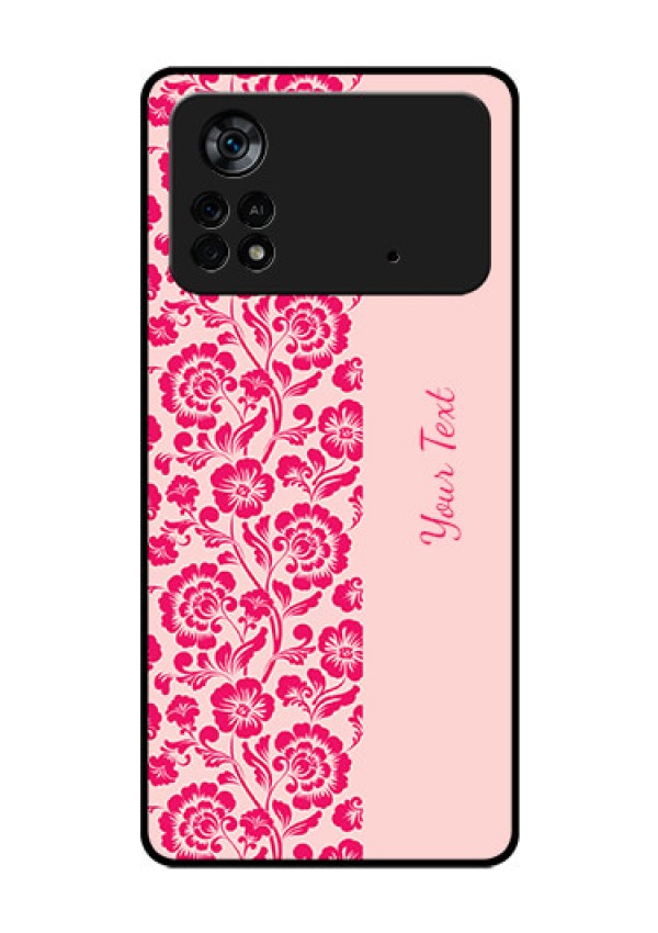 Poco X4 Pro 5G Custom Glass Phone Case - Attractive Floral Pattern Design