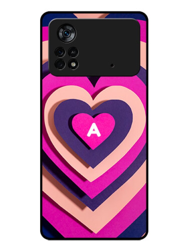 Custom Poco X4 Pro 5G Custom Glass Mobile Case - Cute Heart Pattern Design