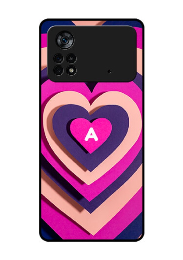 Poco X4 Pro 5G Custom Glass Mobile Case - Cute Heart Pattern Design