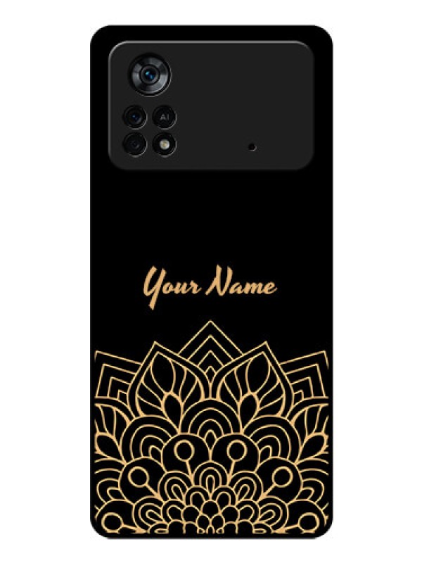 Custom Poco X4 Pro 5G Custom Glass Phone Case - Golden mandala Design