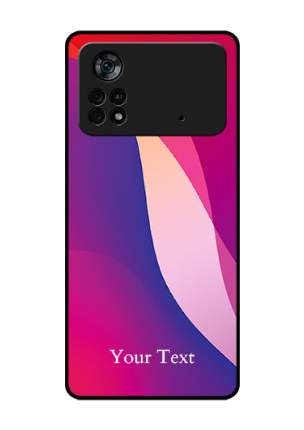 Poco X4 Pro 5G Personalized Glass Phone Case - Digital abstract Overlap Design