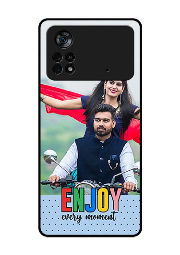 Poco X4 Pro 5G Photo Printing on Glass Case - Enjoy Every Moment Design