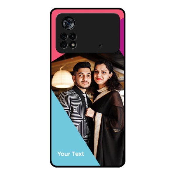 Poco X4 Pro 5G Custom Glass Mobile Case - Stacked Triple colour Design Poco X4 Pro 5G Custom Glass Mobile Case - Stacked Triple colour Design