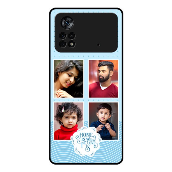 Poco X4 Pro 5G Custom Glass Phone Case - Cute love quote with 4 pic upload Design Poco X4 Pro 5G Custom Glass Phone Case - Cute love quote with 4 pic upload Design
