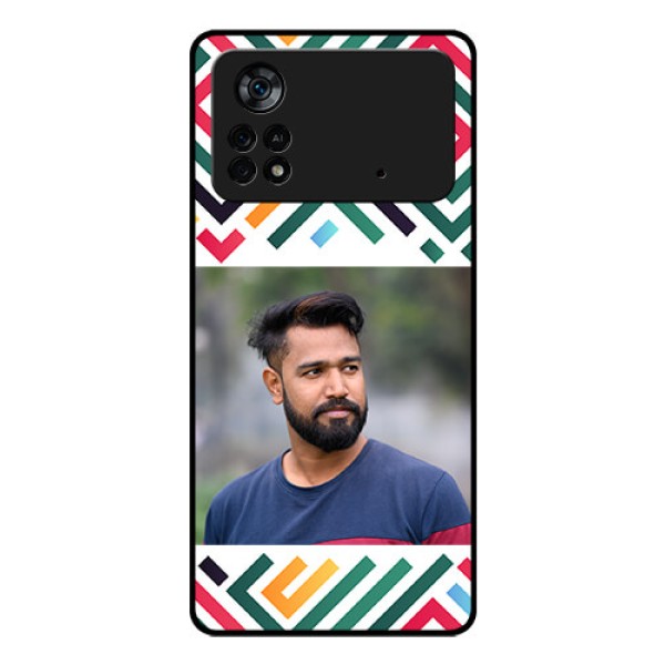 Poco X4 Pro 5G Personalized Glass Phone Case - Colorful Maze Pattern Design Poco X4 Pro 5G Personalized Glass Phone Case - Colorful Maze Pattern Design