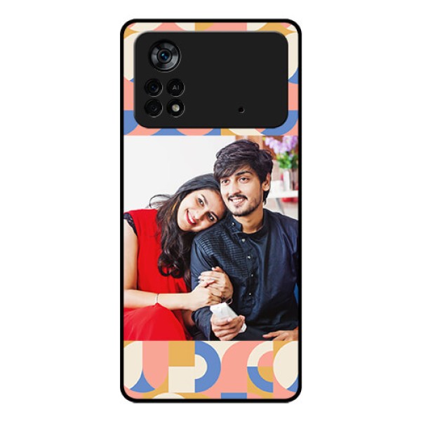 Poco X4 Pro 5G Photo Printing on Glass Case - Semi-circle Maze Pattern Design Poco X4 Pro 5G Photo Printing on Glass Case - Semi-circle Maze Pattern Design