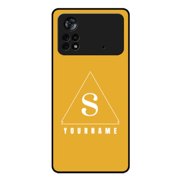 Poco X4 Pro 5G Personalized Glass Phone Case - simple triangle Design
