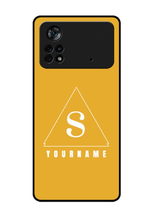 Poco X4 Pro 5G Personalized Glass Phone Case - simple triangle Design