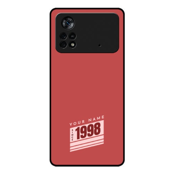 Poco X4 Pro 5G Custom Glass Phone Case - Red custom year of birth Design Poco X4 Pro 5G Custom Glass Phone Case - Red custom year of birth Design