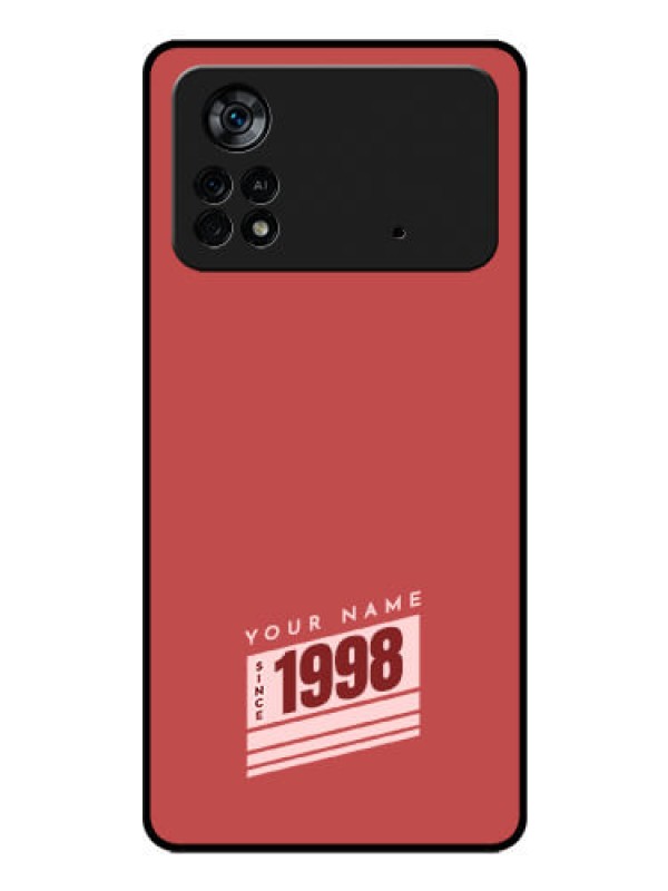 Custom Poco X4 Pro 5G Custom Glass Phone Case - Red custom year of birth Design
