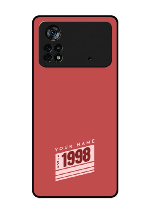 Poco X4 Pro 5G Custom Glass Phone Case - Red custom year of birth Design