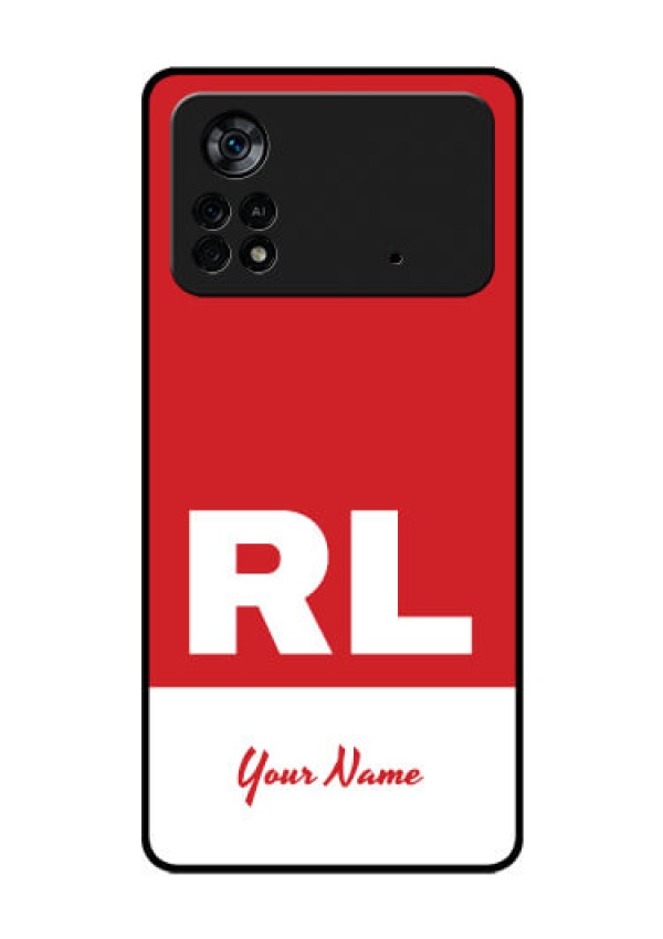 Poco X4 Pro 5G Personalized Glass Phone Case - dual tone custom text Design
