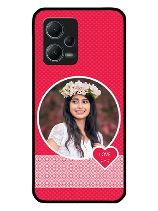 Custom Poco X5 5G Personalised Glass Phone Case - Pink Pattern Design