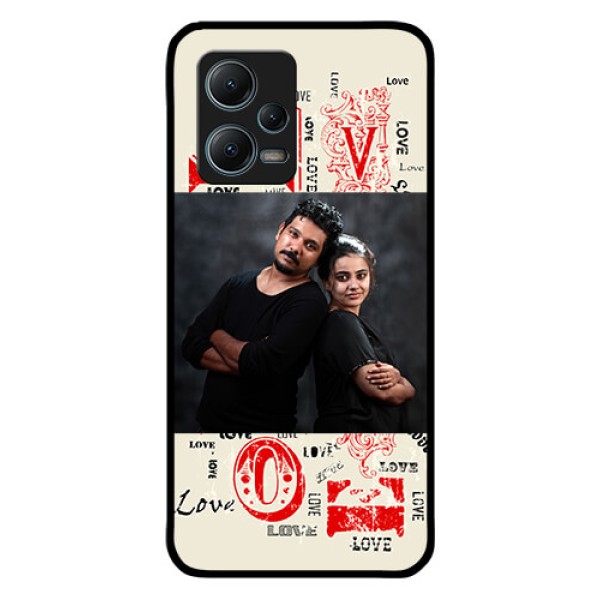 Poco X5 5G Photo Printing on Glass Case - Trendy Love Design Case Poco X5 5G Photo Printing on Glass Case - Trendy Love Design Case