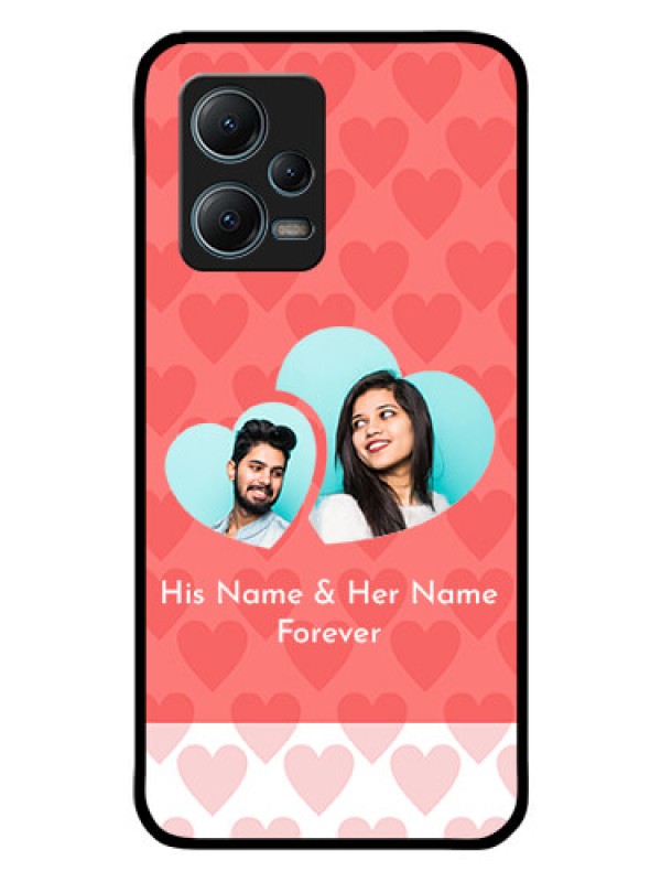 Custom Poco X5 5G Personalized Glass Phone Case - Couple Pic Upload Design