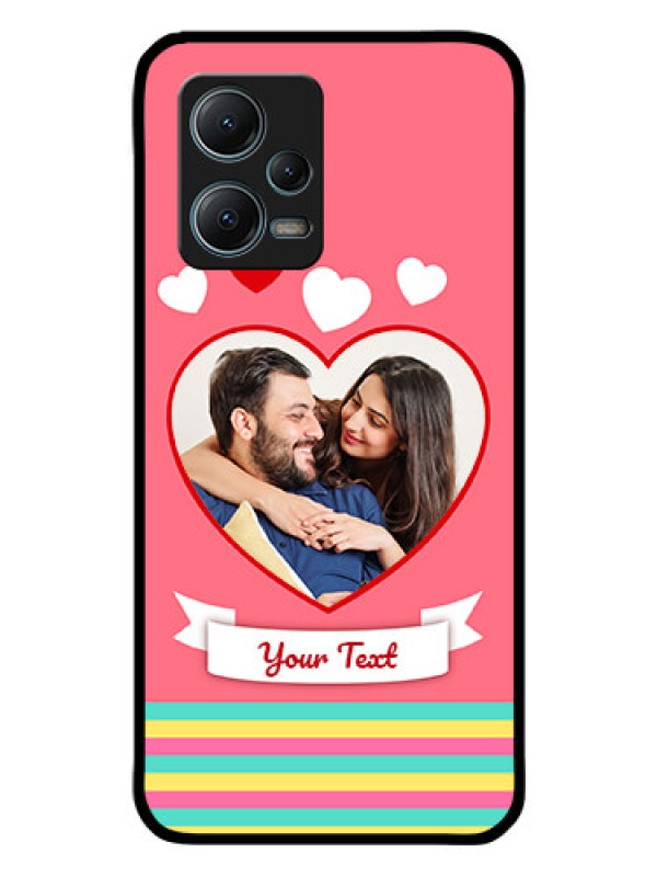 Custom Poco X5 5G Photo Printing on Glass Case - Love Doodle Design