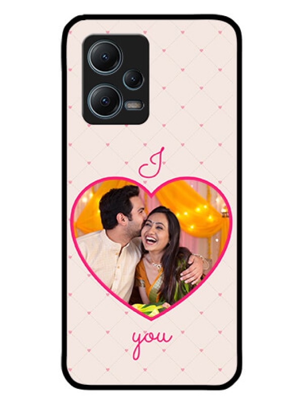 Custom Poco X5 5G Custom Glass Mobile Case - Heart Shape Design