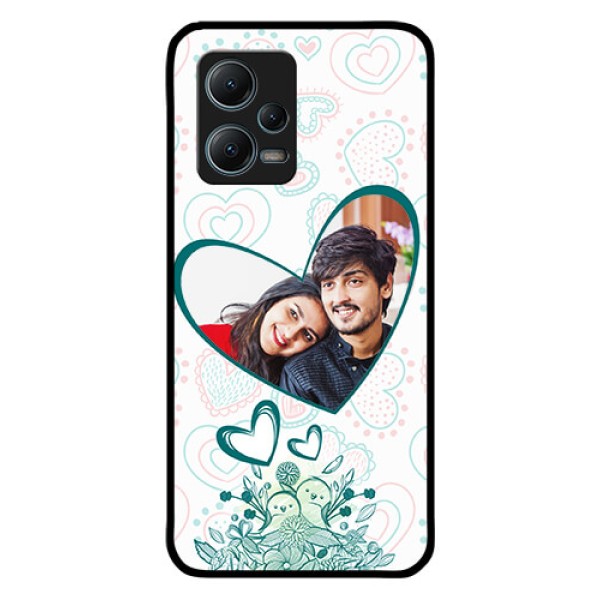 Poco X5 5G Photo Printing on Glass Case - Premium Couple Design