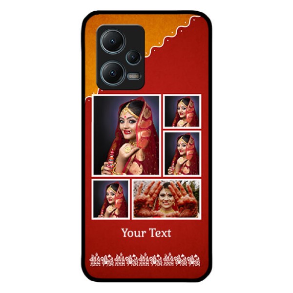 Poco X5 5G Personalized Glass Phone Case - Wedding Pic Upload Design Poco X5 5G Personalized Glass Phone Case - Wedding Pic Upload Design