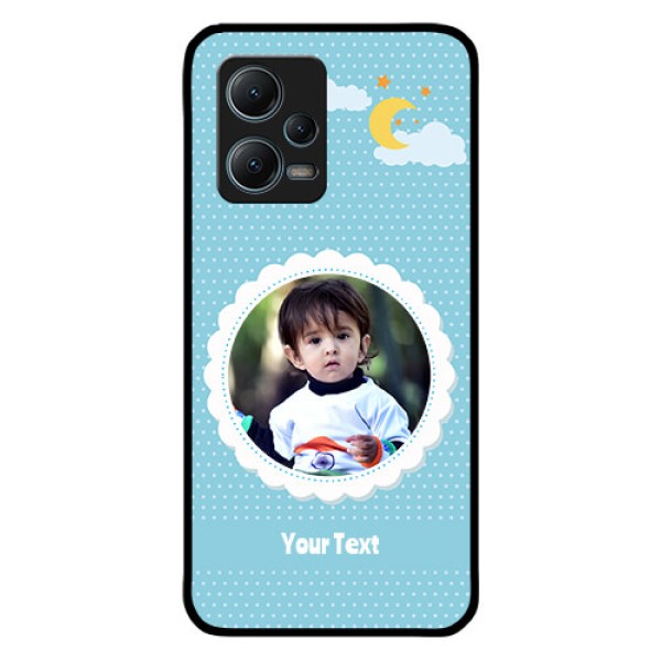 Poco X5 5G Personalised Glass Phone Case - Violet Pattern Design